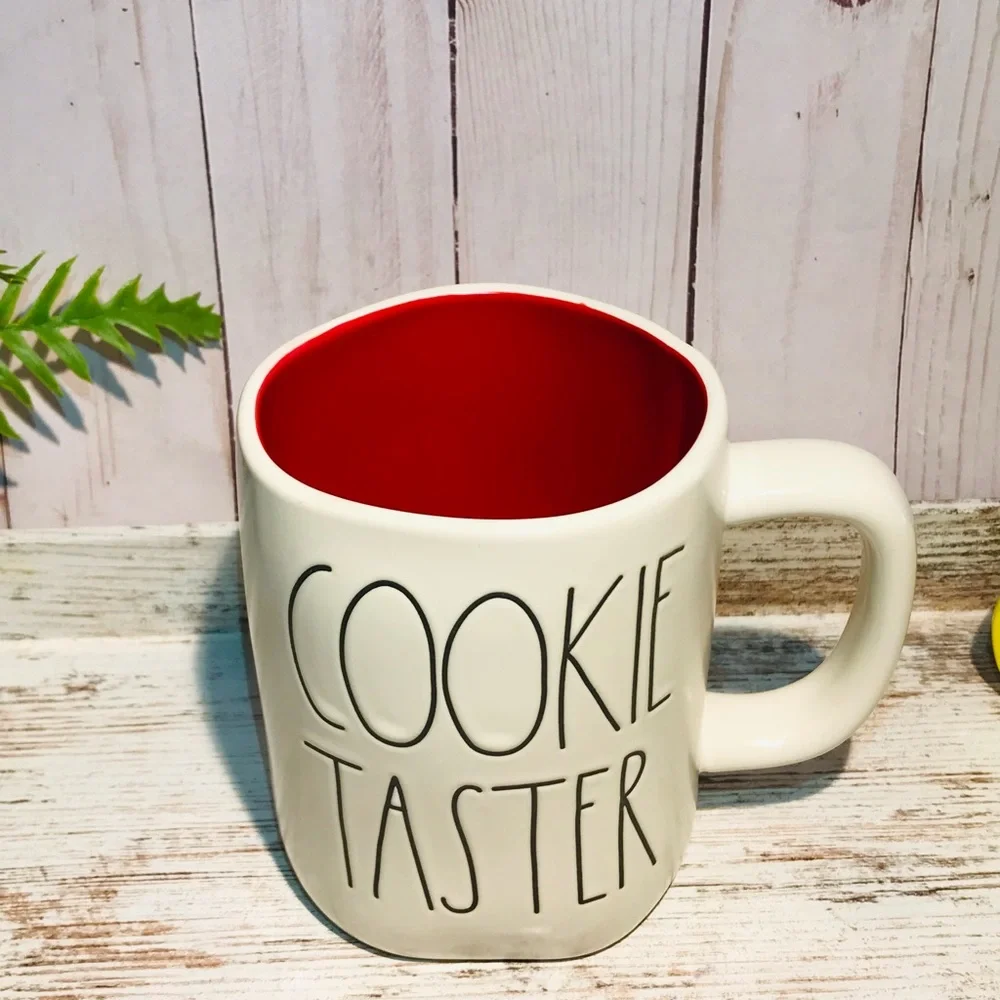 Rae Dunn COOKIE TASTER mug red interior - Picture 2 of 5